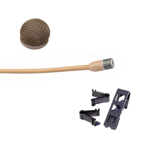 Sennheiser MKE 2-4-3K GOLD Complete Omni Lavalier Kit Featuring MKE 2 Gold With 3-pin Connector, Beige