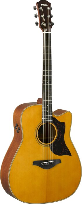 Yamaha A3M Dreadnought Cutaway - Natural Acoustic-Electric Guitar, Sitka Spruce Top, Solid Mahogany Back And Sides