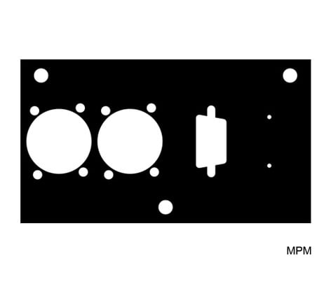 Mystery Electronics MPM ModuLine Insert Panel Punched For 2x Neutrik D/Switchcraft D3F Connectors, 1 VGA, Plus Pilot Holes