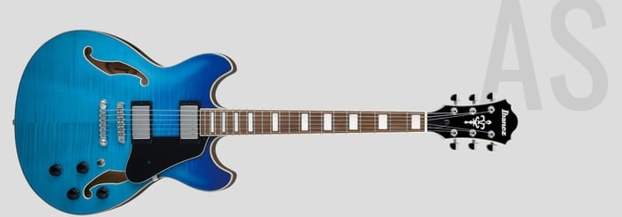 Ibanez AS73FM Hollow Body Electric Guitar With Linden Back And Sides, Flamed Maple Top And Laurel Fingerboard