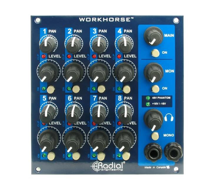 Radial Engineering WM8 Mixer 8-Slot Add-On Mixer For WR8 Rack, Upgrades To Full Workhorse