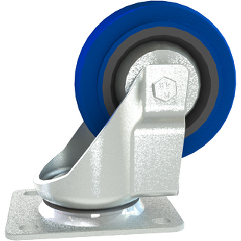 Grundorf 37-030 4" Large Swivel Caster, Blue