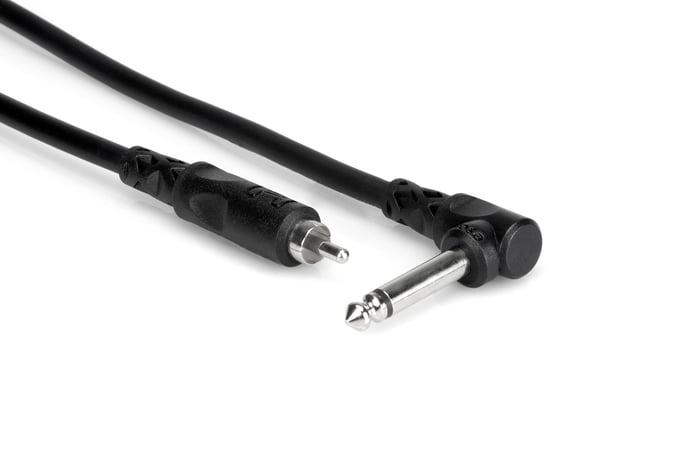 Hosa CPR-115R 15' Right-Angle 1/4" TS To RCA Audio Cable