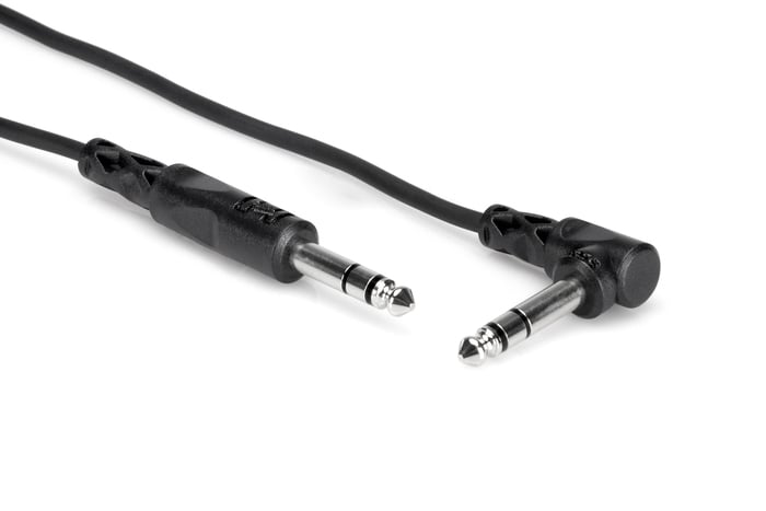 Hosa CSS-105R 5' 1/4" TRS To 1/4" TRS Audio Cable With One Right-Angle Connector