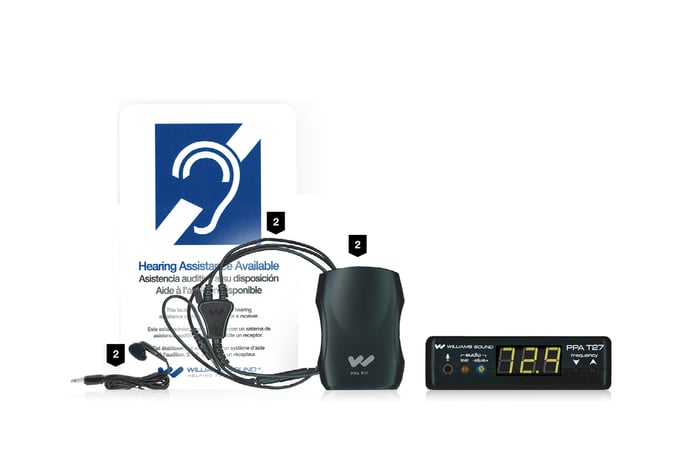 Williams AV FM ADA KIT 1 ADA-Compliant FM Assistive Listening System With 2 Receivers