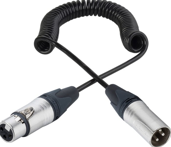 Sescom CC201 15" Coiled XLR Microphone Cable, Extends To 6 Ft.