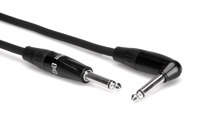 Hosa HGTR-025R 25' Pro Guitar 1/4" TS Instrument Cable, One Right-Angle Connection