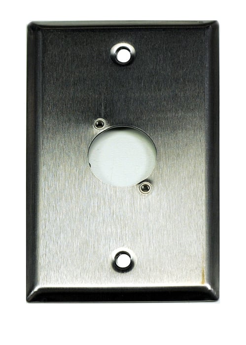 Whirlwind WP1/1H Single Gang Wallplate With 1 XLR Punch, Silver