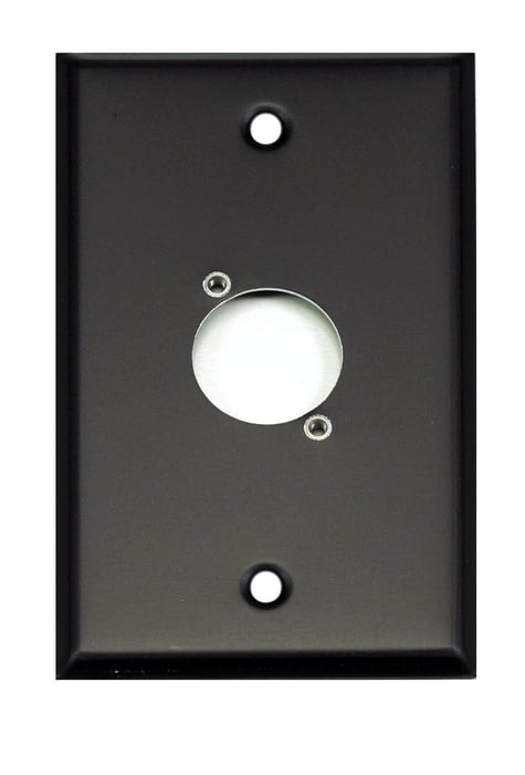 Whirlwind WP1B/1H Single Gang Wallplate With 1 XLR Punch, Black