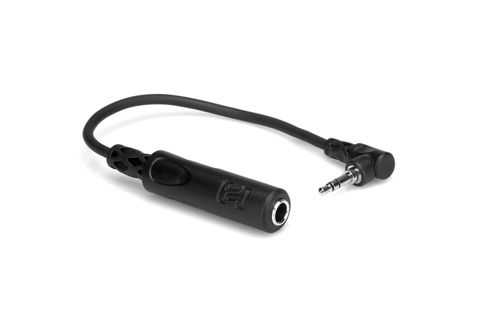 Hosa MHE-100.5 1/4" TRS To Right-Angle 3.5mm Headphone Adapter