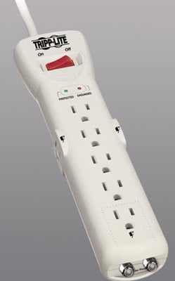 Tripp Lite SUPER7COAX Protect It! 7-Outlet Surge Protector With Coaxial, 7' Cord