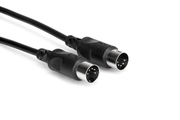 Hosa MID-301BK 1' 5-pin DIN To 5-pin DIN MIDI Cable, Black