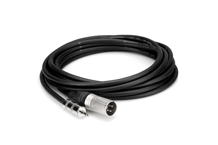 Hosa MMX-115 15' 3.5mm TRS To XLRM Camcorder Microphone Cable