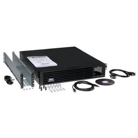 Tripp Lite SMART2200RM2UN SmartPro 120V 2.2kVA 1.92kW Line-Interactive Sine Wave UPS, 2U Rack/Tower, Pre-Installed WEBCARDLX Network Interface, LCD Display, USB, DB9 Serial