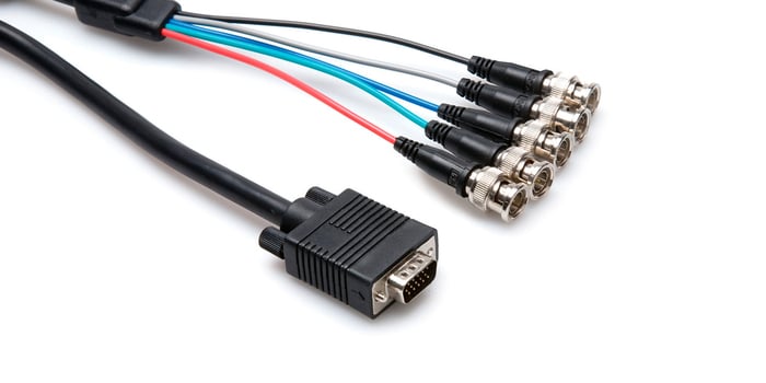 Hosa RGB-503 3' DE15 To Five BNC VGA Breakout Cable