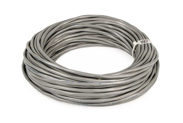 West Penn 227-250-GRAY 250' 2-Conductor 12AWG Stranded Raw Audio Cable, Gray