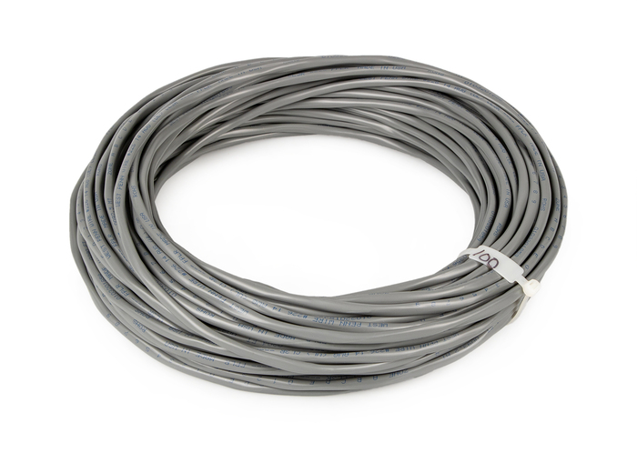 West Penn 226-100-GRAY 100' 2-Conductor 14AWG Stranded Raw Audio Cable, Gray