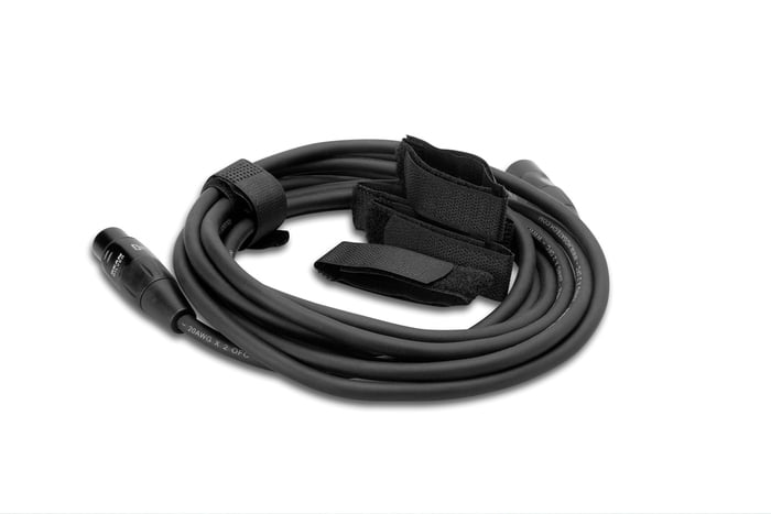 Hosa WTI-148G-100 8" Velcro Cable Organizer Wrap With Center-Pass Gap, 100 Pack, Black