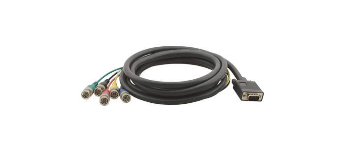Kramer C-GM/5BM-3 Molded 15-pin HD To 5 BNC (Male-Male) Breakout Cable (3')