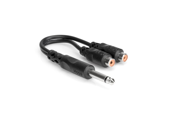 Hosa YPR-103 6" 1/4" TS To Dual RCA-F Audio Y-Cable