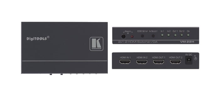 Kramer VM-22H/VM-22HDMI 2x1:2 HDMI Distribution Amplifier