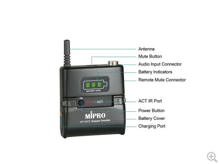 MIPRO ACT24TC Rechargeable Body Pack Transmitter Only With Battery