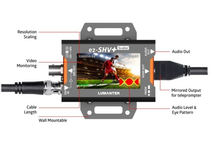 Lumantek EZ-SHV+ SDI To HDMI Converter With Display And Scaler