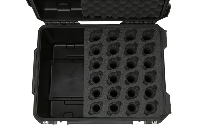 SKB 3i-2015-MC24 Waterproof 24x Microphone Case With Storage Compartment And Wheels