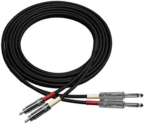 Pro Co DKQR10 10' Dual RCA To Dual 1/4" TS Cable