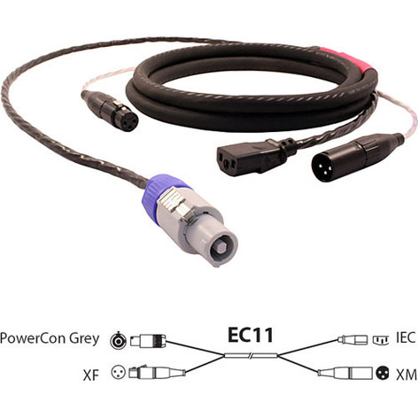 Pro Co EC11-10 10' Combo Cable With XLR And Grey PowerCON To IEC