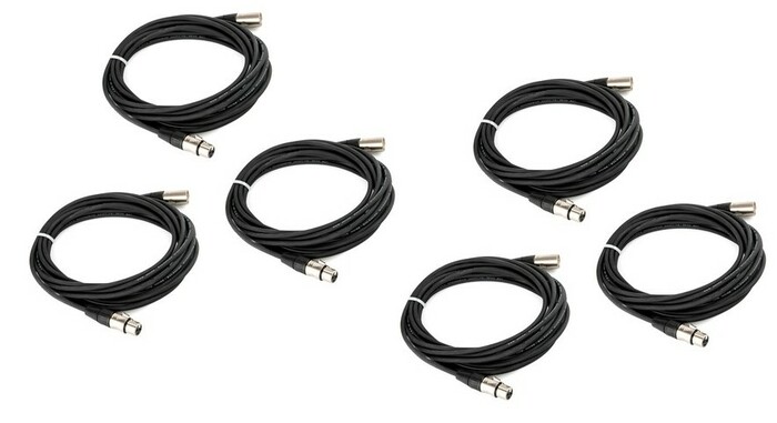 Cable Up MIC-25-SIX-K Cable, XLR To XLR 25ft Black 6-Pack