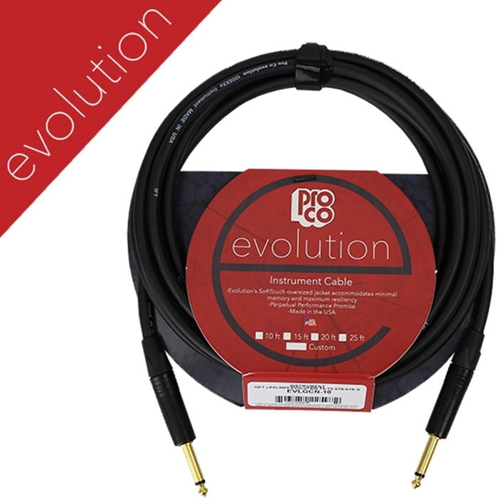 Pro Co EVLGCN-15 15' Evolution Series 1/4" TS Instrument Cable