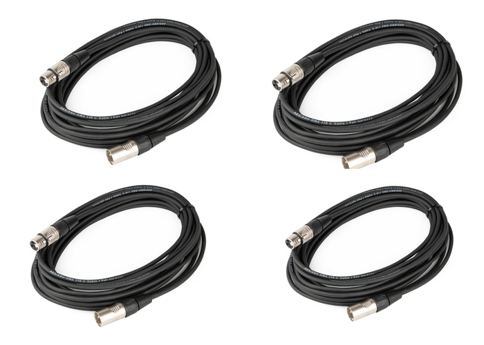 Cable Up DMX-XX325-FOUR-K Cable, DMX 3pM-3pF 25ft 4-Pack