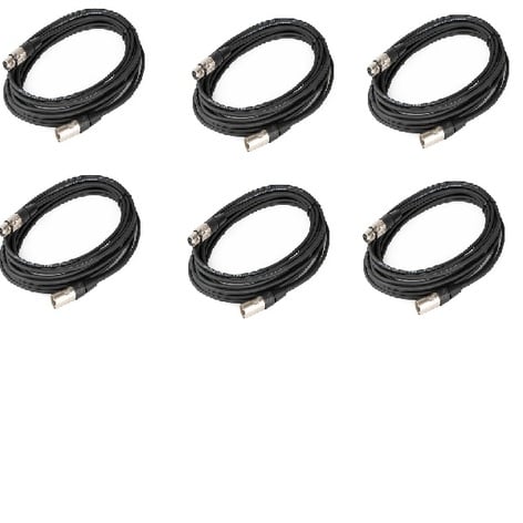 Cable Up DMX-XX325-SIX-K Cable, DMX 3pM-3pF 25ft 6-Pack