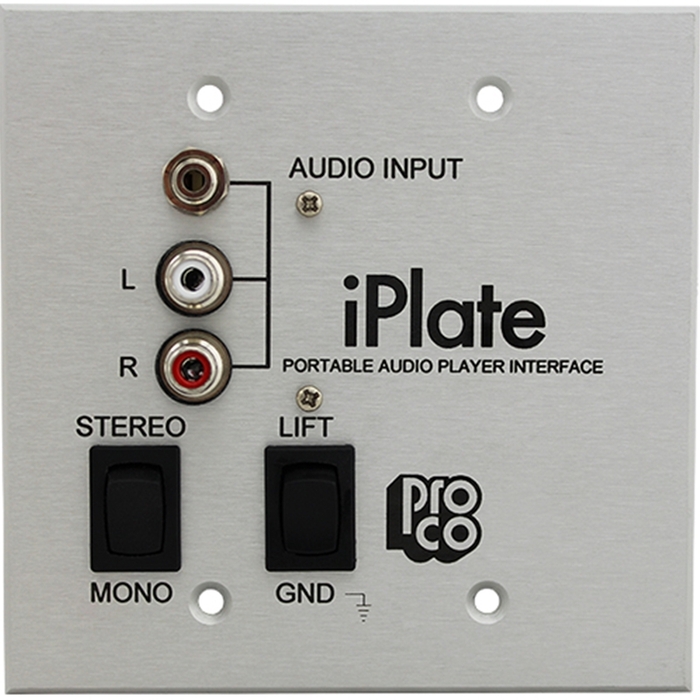 Pro Co IPLATE A/V Wallplate With RCA And 1/8" Inputs