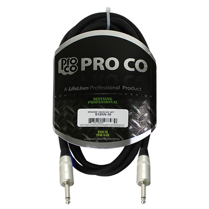 Pro Co LSC-6 6' Lifelines 1/4" TS To 1/4" TS 10AWG Speaker Cable