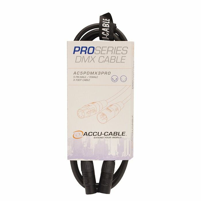 Accu-Cable AC5PDMX3PRO 3 Ft 5-Pin Pro DMX Cable