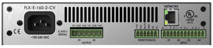 Stewart Audio FLX-E-160-2-CV-D 2-Channel DSP-Enabled Amplifier, 2x160W At 70V/100V