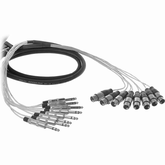 Pro Co MT8BQXF-10 10' 8-Channel 1/4" TRS To XLRF Patch Snake