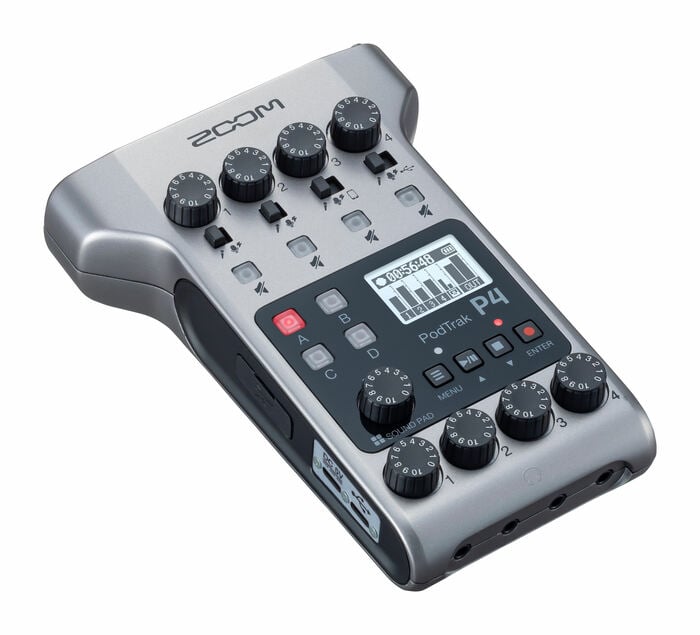 Zoom PodTrak P4 Podcasting Recorder With 4 XLR Inputs And Phantom Power