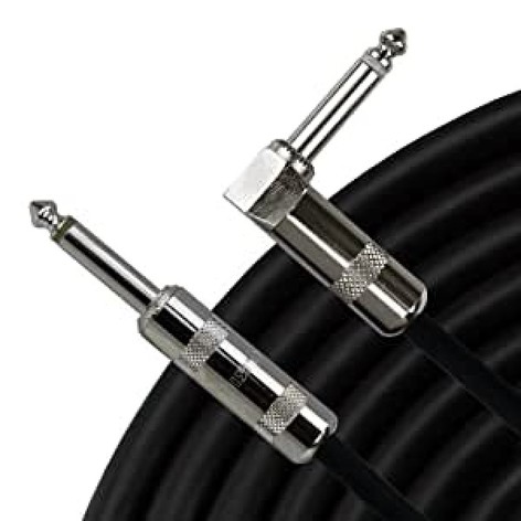 Pro Co SEGL-10 10' Stagemaster 1/4" TS Cable With 1 Right Angle Connector R