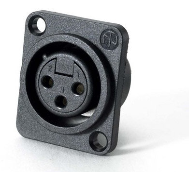 Neutrik NC3FPP 3-pin XLRF Plastic Panel Receptacle, Black