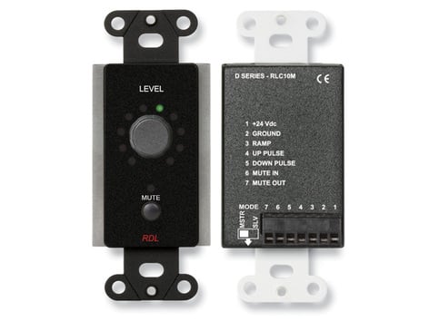 RDL DB-RLC10M Remote Level Control With Muting, Rotary Optical Encoder, Bk