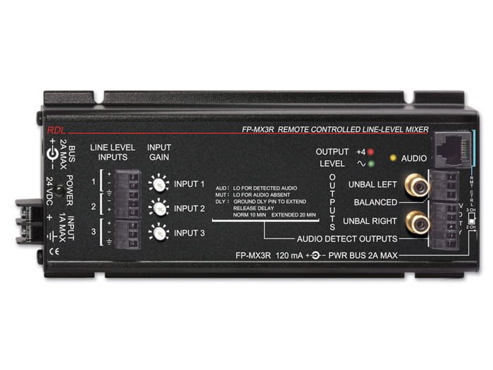 RDL FP-MX3R Remote Controlled Line-Level Mixer