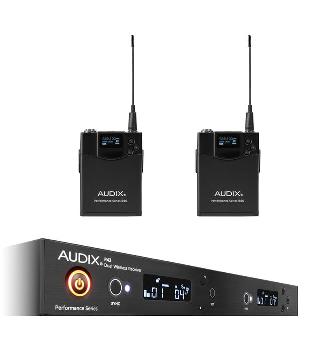 Audix AP42 BP R42 Dual-Channel Wireless Receiver With Two B60 Bodypack Transmitters
