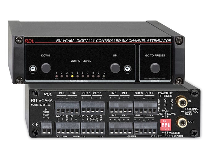 RDL RU-VCA6A Digitally Controlled 6-Channel Audio Attenuator