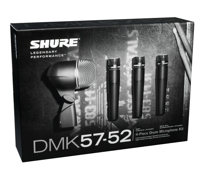 Shure Focusrite Drummers Track Pack Scarlett 18i20 Interface, DM57K-52 4-Piece Drum Mic Pack, And 4 25ft XLR Cables