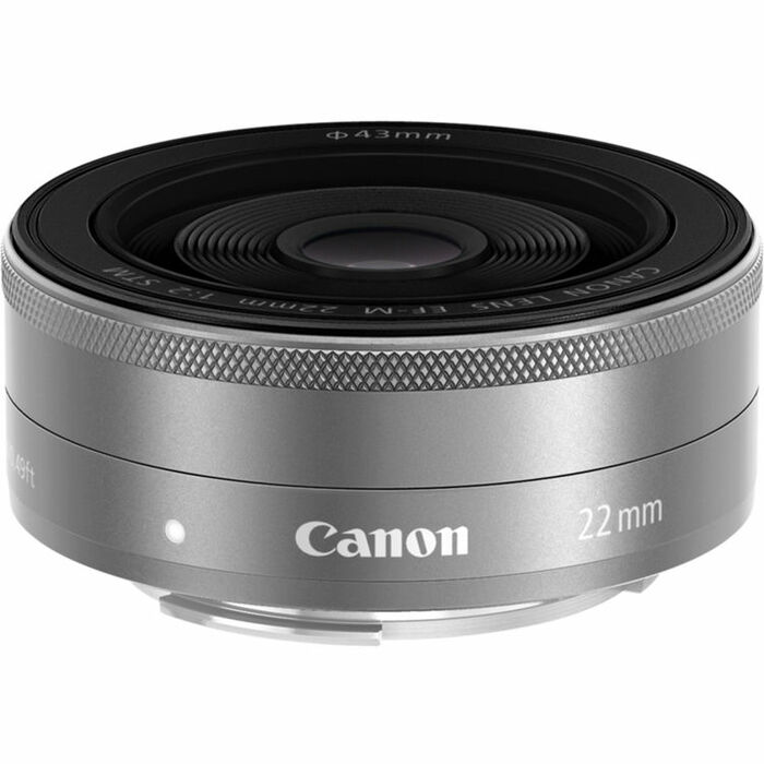 Canon EF-M 22mm f/2 STM Wide Angle Lens, Silver