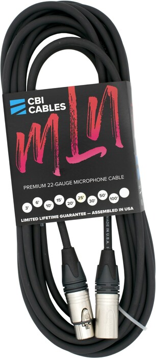 Cobalt NS-MLN-25-WHT WhiteTwo Conductor Mic Cable  With Overall Spiral Braid