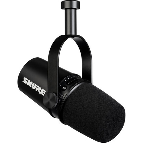 Shure MV7 Desktop Boom Bundle USB / XLR Podcast Microphone With Gator Desktop Boom Mic Stand
